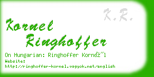 kornel ringhoffer business card